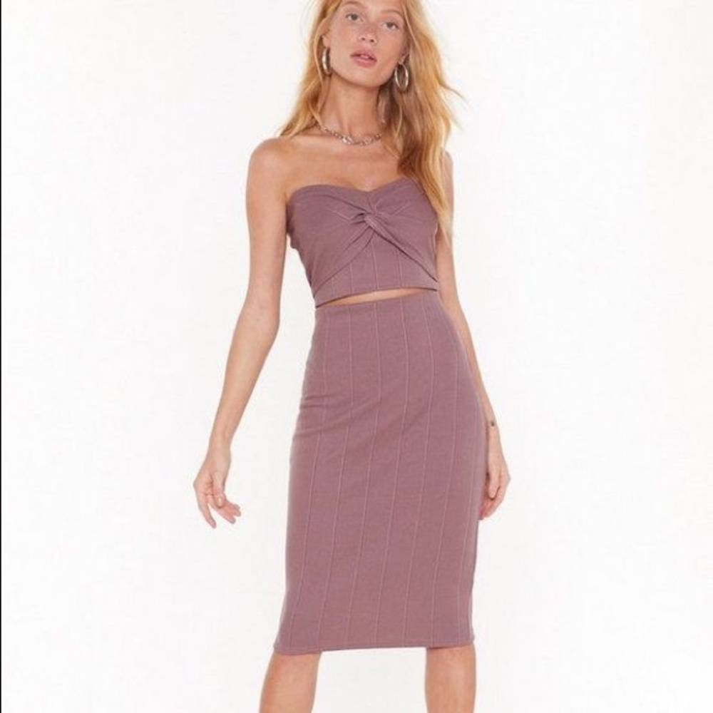 Bandeau Top and Midi Skirt Set